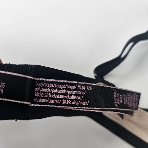 Victoria's Secret bra Black Nude Unlined Demi size 34C - Picture 4 of 7